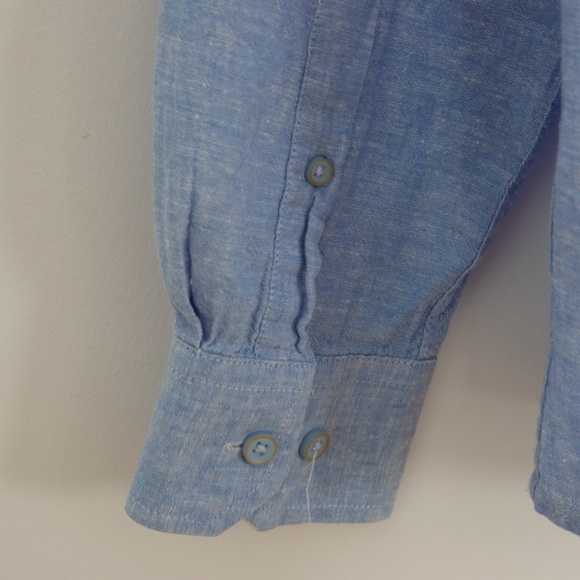 Report Collection Linen/Cotton Mens Long Sleeve Shirt Size M - Picture 5 of 5